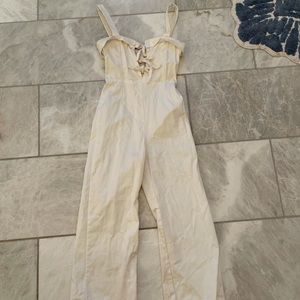 White Jean jumpsuit